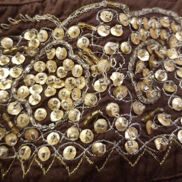 💕BCBGMaxAzria💕 Boho Brown Skirt with Sequins - Picture 3 of 5